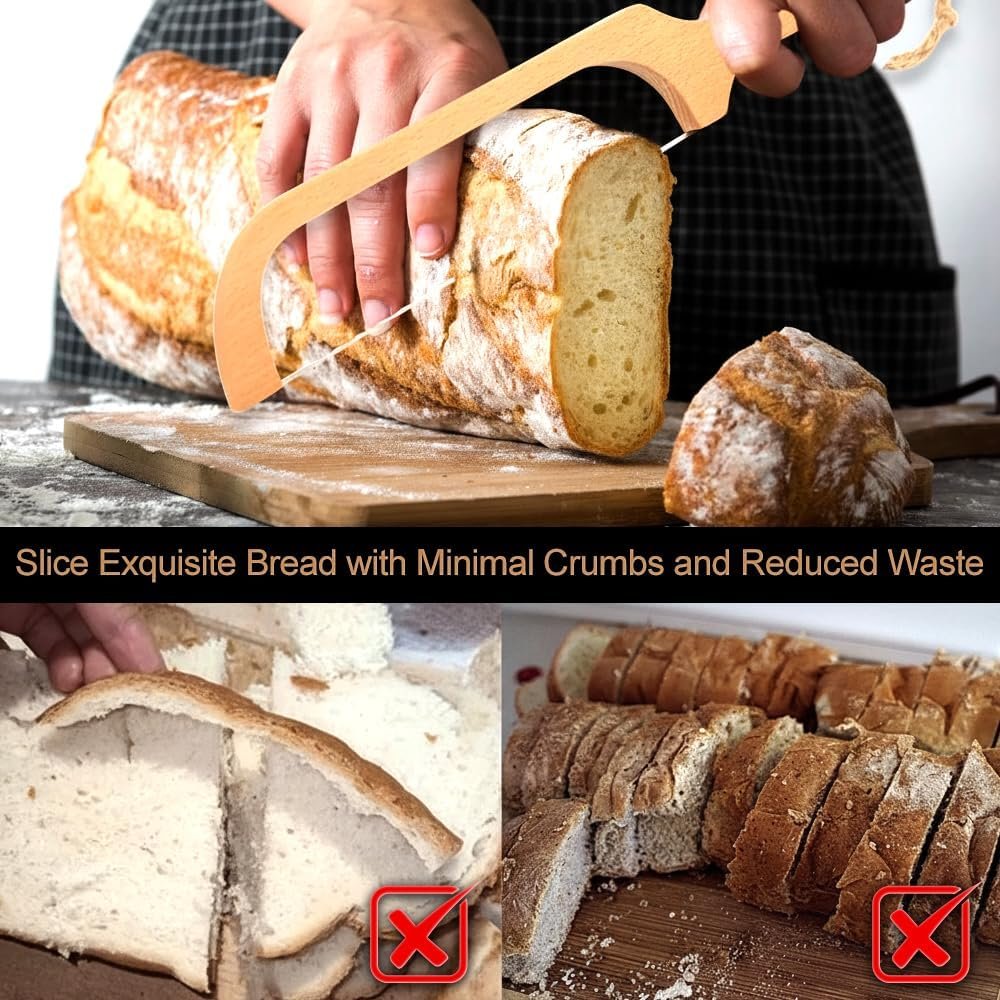 Premium Wooden Bread Knife with Serrated Stainless Steel Blade - Image 4